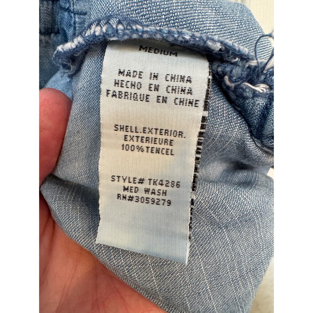 Thread & Supply Tencel Chambray Denim Dress Size Medium - Picture 4 of 7
